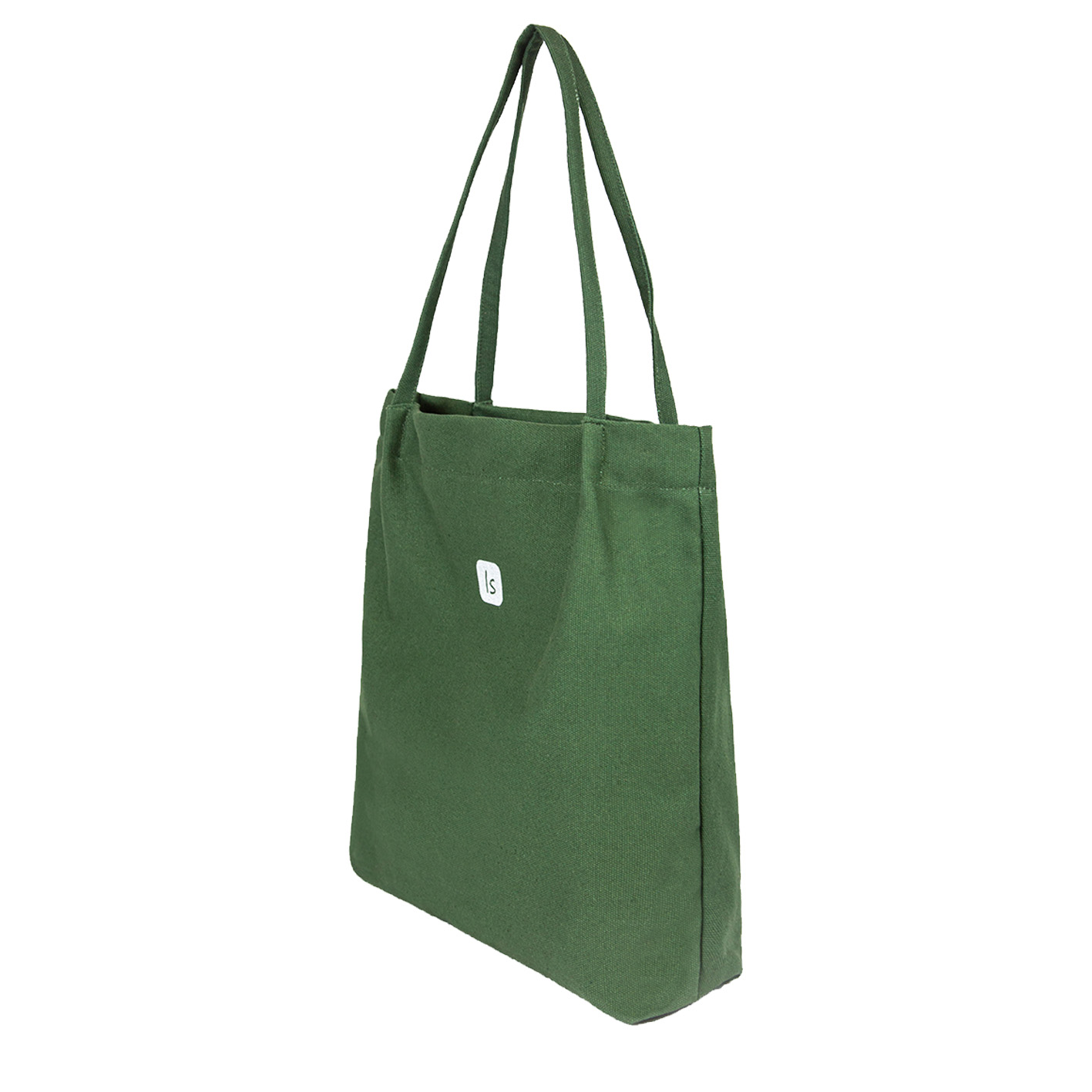 Шоппер 2 с кнопкой  зелёный